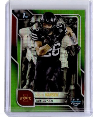 2025 Bowman University Chrome #55 Carson Hansen Lime Green Refractor #/275 - Image 1 of 2