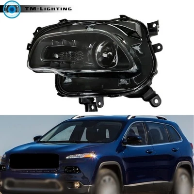 Faro proyector halógeno negro lado del conductor para Jeep Cherokee 2014-2017-2018 Foto 1 de 4