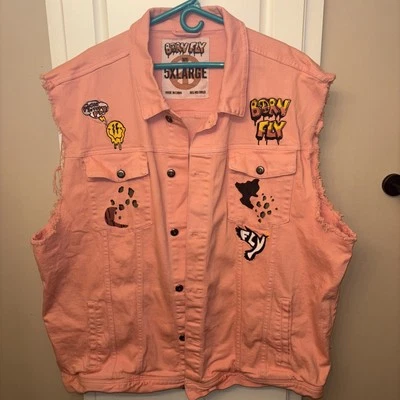 CHALECO VAQUERO HOMBRE 5XL BORN FLY NARANJA COLOR MELOCOTÓN PARCHES MOTOCICLISTA 2002 PAZ Foto 1 de 4