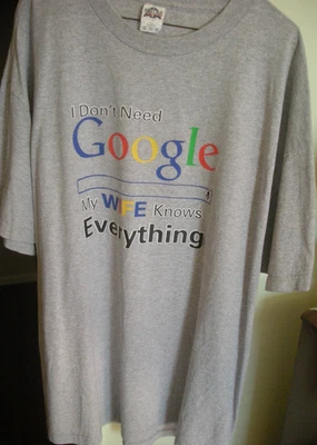 Camisa I Don't Need Google - 2XL Usada! ¡Estado limpio! Divertido regalo! Foto 1 de 3