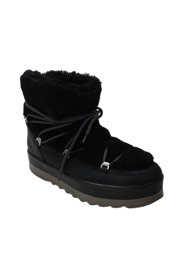 Botas de mujer Cougar con cordones plataforma borrosa zapatos negros talla 10 Foto 1 de 4
