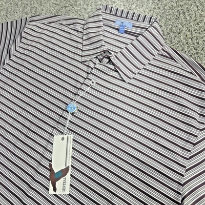 NWT GenTeal McKinley Stripe Polo Men's Large Cabernet Marroon White Gray - Image 1 of 4