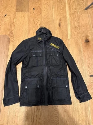 NWOT Mens SUPERDRY Biker Motorcycle Waxed Oiled Lined Jacket Coat Windbreaker XL - Image 1 of 4