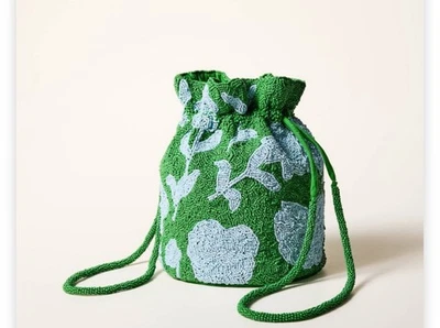 KATE SPADE X TARGET бисером классический розовый шнурок ведро сумка зеленый / синий - новый с Ярлыками - Изображение 1 из 4