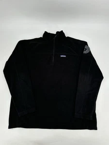 Patagonia Quarter Zip Fleece Pullover Men's Size Large Black (w LOGO) - Picture 1 of 7