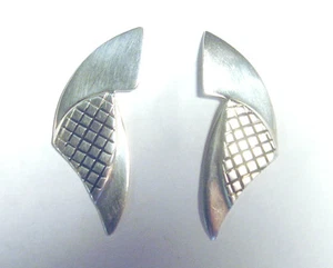 Hermosos PENDIENTES MODERNISTAS ABSTRACTOS 925 HECHOS A MANO D. BERGER de ley - Imagen 1 de 3