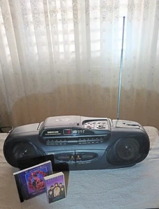 SANYO Boombox CD MCD-Z41F Radio FM AM(TWIN Cassette) Tape Recorder Boombox 90s - Picture 1 of 7
