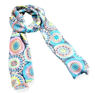 Vera Bradley Bufanda Suave Flecos Diseñador Toda Temporada Soleado Medallón Nuevo con Etiquetas Foto 1 de 4