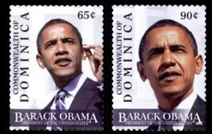 President Barack Obama MNH Set of 2 Stamps 2009 Dominica #2673-4 - Picture 1 of 1