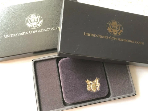 US Mint Empty Presentation Box for Congressional $5 Commemorative; NO COINS Cover