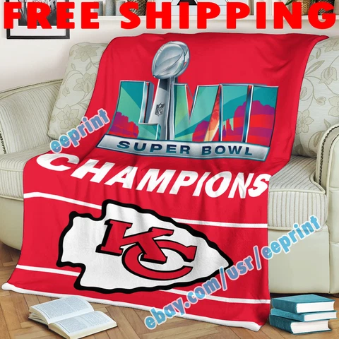 Kansas City Chiefs Super Bowl LVII Champ Blanket Flannel Fleece Throw Thin Quilt Cover
