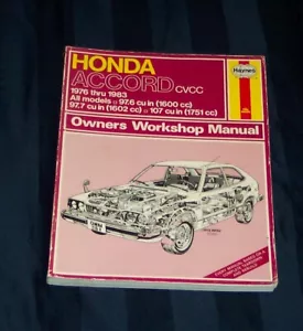 Haynes 1976-83 Honda Accord CVCC Automotive Repair Manual Maintenance Book #351 - Picture 1 of 2