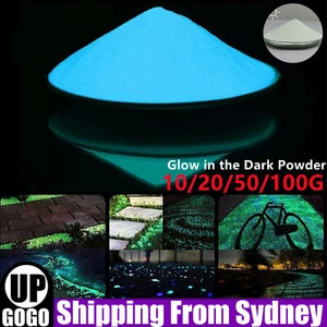 10-500g Sky Blue Glow in the Dark Powder Glitter Luminous Fluorescent AUS - Picture 1 of 11
