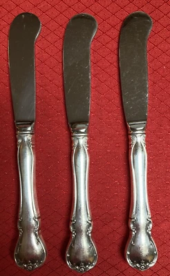 Set 3 Towle FRENCH PROVINCIAL Sterling Silver Paddle Butter Spreader 6” NO MONO - Image 1 of 4