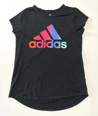 Adidas Girls T-shirt Size XL 16 Logo Graphics Hi-Low EUC - Image 1 of 4