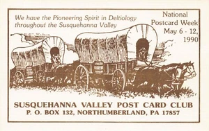 Wagon Train Susquehanna Valley Post Card Club 1990 Unused PC Ltd Edition - Picture 1 of 2