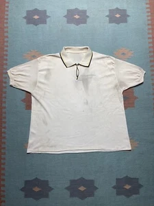 Vintage 60s 70s banlon polo shirt nylon soft distressed 1/4 zip short sleeve XL - Picture 1 of 14