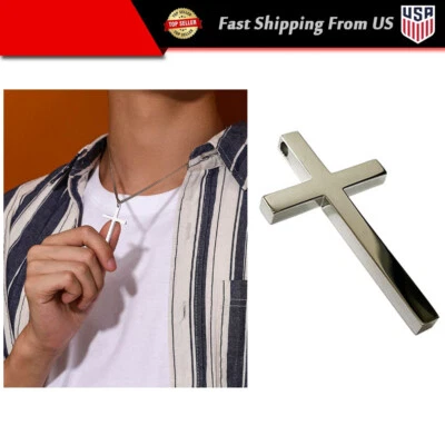 Unisex Hombre Titanio Cruz Jesús Cadena Colgante Collar Hip Hop Accesorios EE. UU. Foto 1 de 4