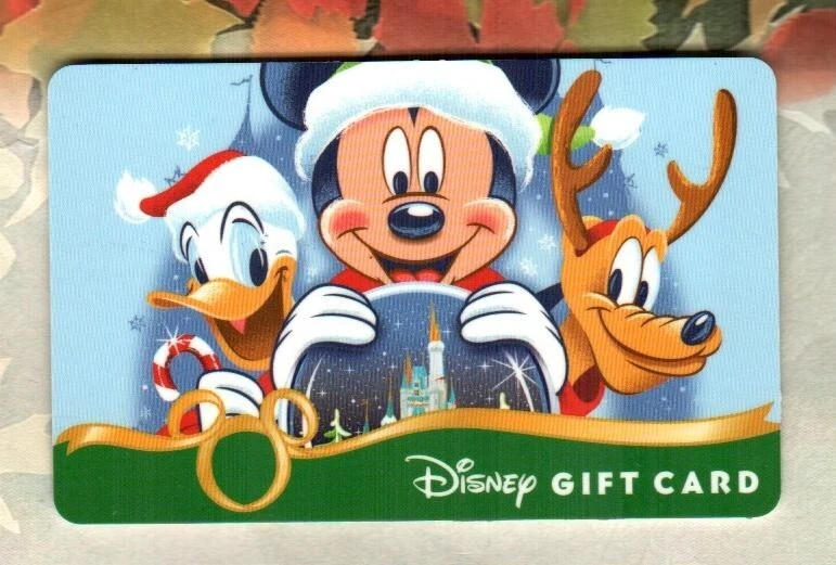 DISNEY Mickey Holding Cinderella Castle Snow Globe ( 2010 ) Gift Card - Image 1 of 1