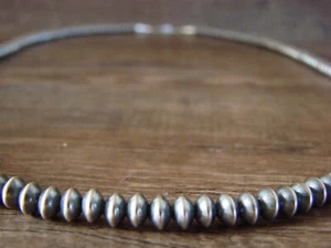 Native American Navajo Pearl Sterling Silver Saucer Bead 28" Necklace - Doree... - Picture 1 of 6