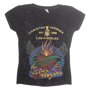 CHRISTIAN AUDIGIER Womens T-Shirt Black S - Picture 1 of 6