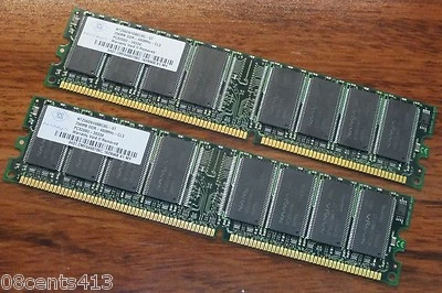 (2) Genuine Nanya (256 MB) PC Desktop Memory DIMM DDR PC3200U 400MHz CL3 - Image 1 of 3