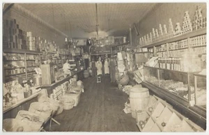1910 Broken Bow, Nebraska - REAL PHOTO General Store Interior, Vintage Postcard - Picture 1 of 2