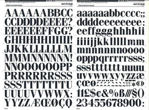 MECANORMA Transfer Lettering 447.72 CLN Letraset #612 FENICE BOLD 20mm - Picture 1 of 1