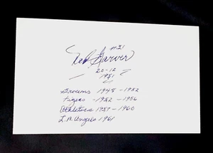 NED GARVER P BROWNS TIGERS AUTOGRAPHED SIGNED INDEX CARD 3X5 ADDED MANY STATS C - Picture 1 of 1