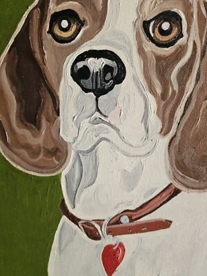 Original McClay Acrylic Canvas BEAGLE POP FARM LIFE PAINTING Desirable Artwork - Image 1 of 4