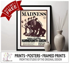 Madness - Hammersmith Odeon 1980 Concert Poster MULTI-PRINT Three FRAMED Options - Picture 1 of 8