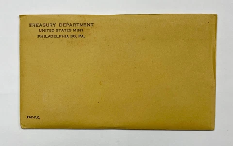 (10) Unopened 1961 Silver Proof Set Original Sealed Envelop  Sets lot of ten Cover