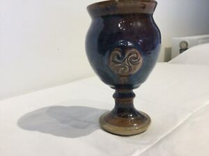 Irish Handmade Pottery Colm de Ris Solstice Goblet Blue