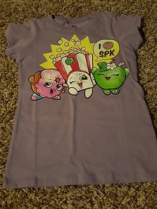 Girls SZ 4/5 Purple Shopkins I Love SPK Shirt~ - Picture 1 of 3