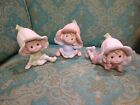 Lot de 3 figurines en céramique vintage Fairy Pixie Elves Homco 5615 Forest Fairytale
