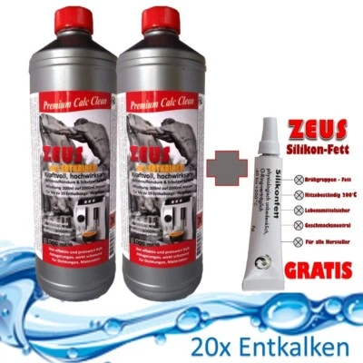 (9,45€/1L) Entkalker Kaffeevollautomat Melitta 2x 1L Zeus Premium + Silikonfett