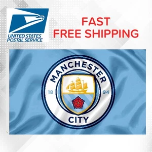 Manchester City Soccer Flag 3 X 5ft, Manchester City Banner. - Picture 1 of 3