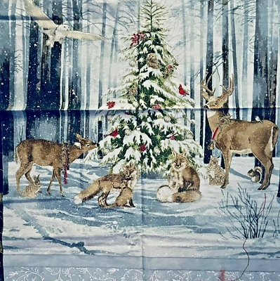 Feriado Natal Inverno Branco # 17371 Lynnea Washburn para Painel Kaufman 22x42 - Imagem 1 de 4