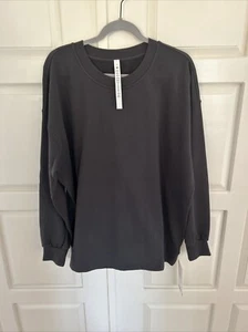 NUOVA felpa da donna Lululemon perfettamente oversize grigia grafite taglia 10 - Foto 1 di 5