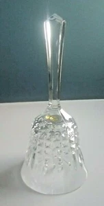 Vintage Crystal Decorative Bell Dinner Clear Diamond Pattern 6 1/2" Tall - Picture 1 of 5