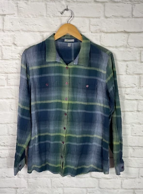 Camisa con botones de manga larga a cuadros Horny Toad para mujer talla grande Foto 1 de 4