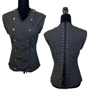 Dracula Clothing Pinstripe Cotton V Shaper Male Corset Cincher Size 48 inches - Picture 1 of 3