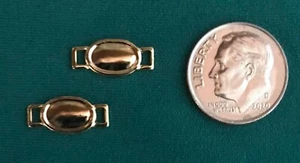 1:6 or 1:9 Model Scale Plain Ovals with Tabs (or Doll Belt Buckles) GOLD PLATED - Picture 1 of 2