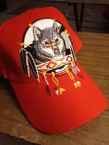 Vintage Red Wolf Cap rot, adj - Bild 1 von 2