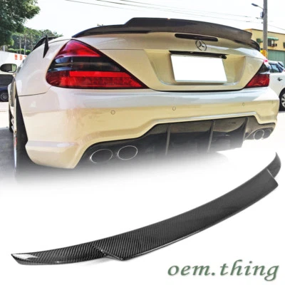 SL550 SL600 2011 Fit FOR Mercedes Benz SL R230 2DR Trunk Spoiler V Look Carbon - Image 1 of 4