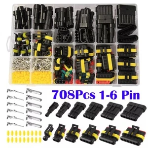708 Uds 1-6 pines kit de terminales de conector de cable eléctrico para coche - Picture 1 of 13