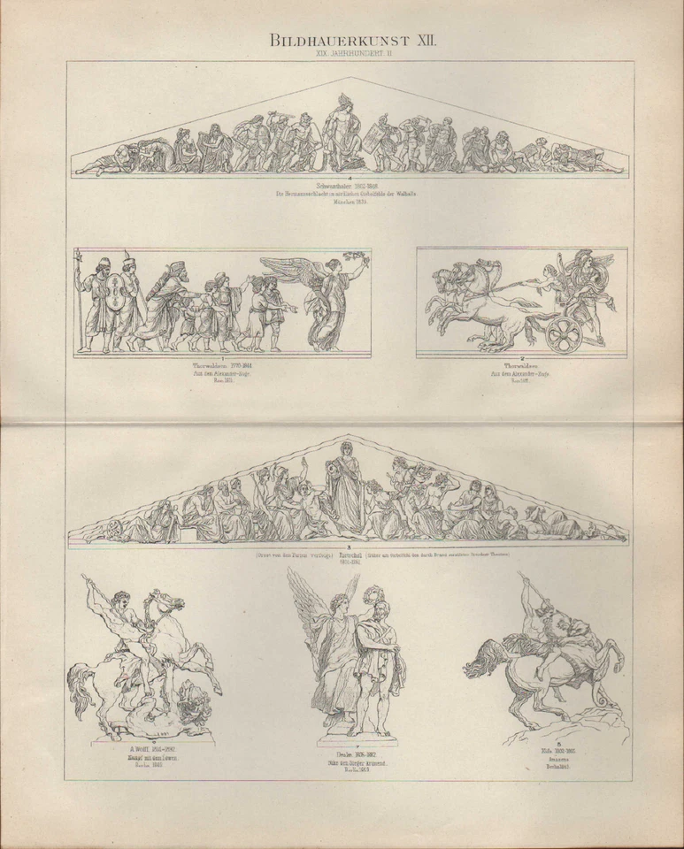 Lithografie 1897: Bildhauerkunst XII/XIII/XI - XIX. Jahrhundert - Bild 1 von 1