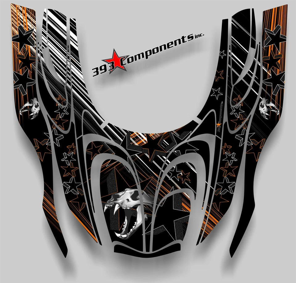 Arctic Cat ZR 600, 500, 800 Mountain Cat 00-06 Gráficos Calcomanía Adhesiva Calavera Orn Foto 1 de 1