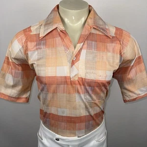 Vintage 60s 70s Disco Shirt Hippy Beatnik MCM Mod Geometric Abstract Mens Large - Picture 1 of 15