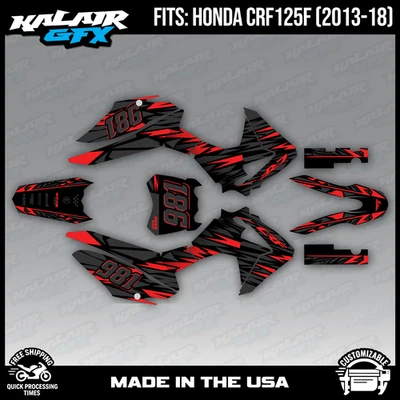 Kit de gráficos para Honda CRF125F (2013-2018) CRF 125F serie Twitch - rojo Foto 1 de 4